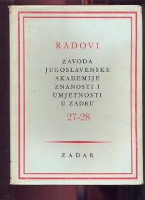 Radovi Zavoda JAZU u Zadru  27-28