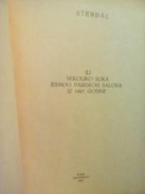 ARMANCE - Ili nekoliko slika jednog pariskog salona iz 1827 godine