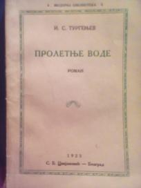 PROLETNJE VODE - roman