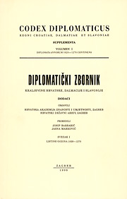 Diplomatički zbornik Kraljevine Hrvatske, Dalmacije i Slavonije - Dodaci