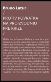 Protiv povratka na proizvodnju pre krize