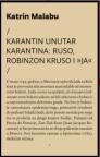 Karantin unutar karantina: Ruso, Robinzon Kruso i "ja" Karantin unutar karantina: Ruso, Robinzon Kruso i "ja"